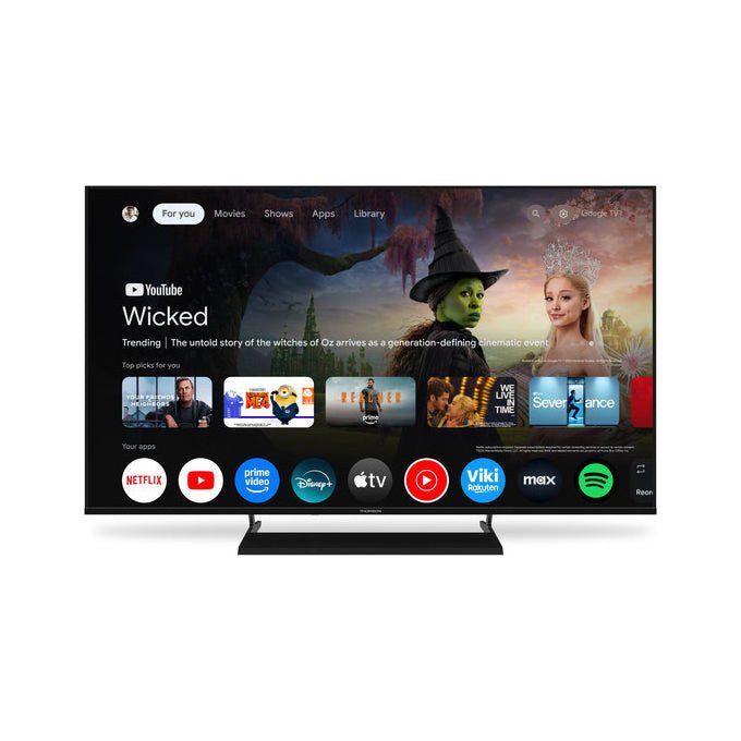 Thomson smart tv 50 pollici, 4K Ultra HD, Google TV, Direct-LED, HDR10, Wi-Fi, Bluetooth 5.1, 3 HDMI 2.1, 50UG5X15, nero