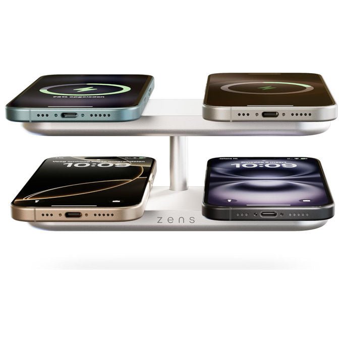 Otterbox Caricatore Wireless Quattro Pro 4 MagSafe e Qi2 15W Adattatore 65W incluso Bianco