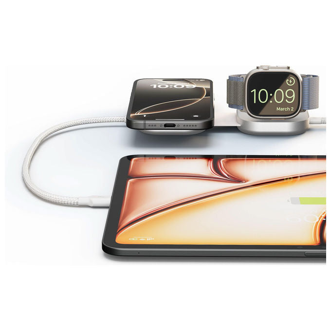 Otterbox Cavo Ricarica Wireless Zens Pro 3 USB-C MagSafe Qi2 15W Bianco