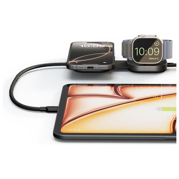 ZENS Cavo Ricarica Wireless Pro 3 USB-C MagSafe Qi2 15W iPhone AirPods Apple Watch Nero