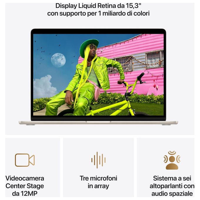 Apple MacBook Air 153'' Chip M5 16GB RAM 512GB SSD Wi-Fi 7 Galassia