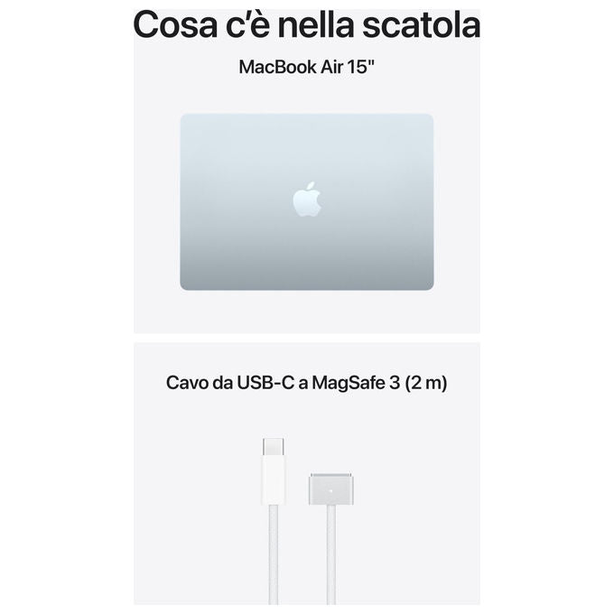 Apple MacBook Air 15 pollici Chip M5 24GB 1TB SSD 10 Core CPU 10 Core GPU Wi-Fi 7 Celeste
