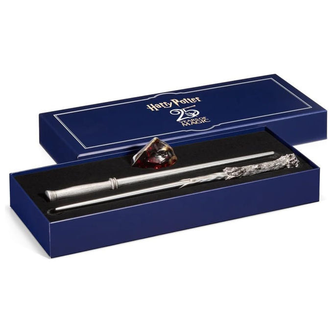 THE Noble Collection Harry Potter Bacchetta Magica 25th Anniversary con Pietra dei Saggi NN8025