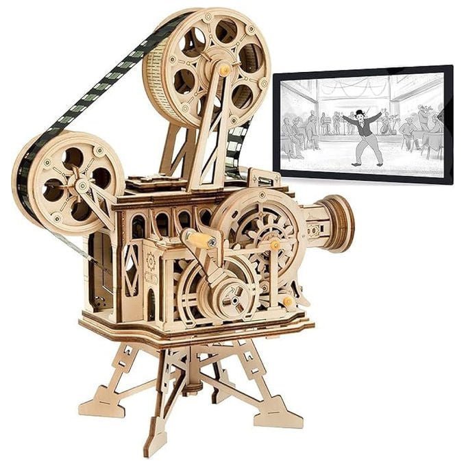 Mathv, puzzle 3D in legno televisore vintage, luci Led, 97 pezzi, eta' 12+, oggetto decorativo, batterie CR2032 incluse