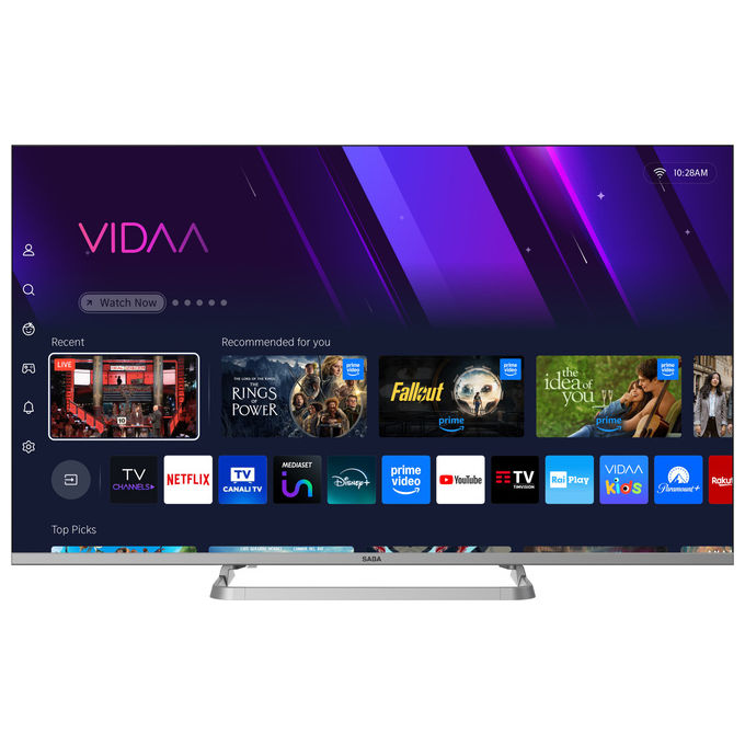 SABA SA43SM10VDA Smart TV 43'' Full HD Sistema VIDAA Triplo Tuner DVBT2-C-S2 Certificato TivuSAT