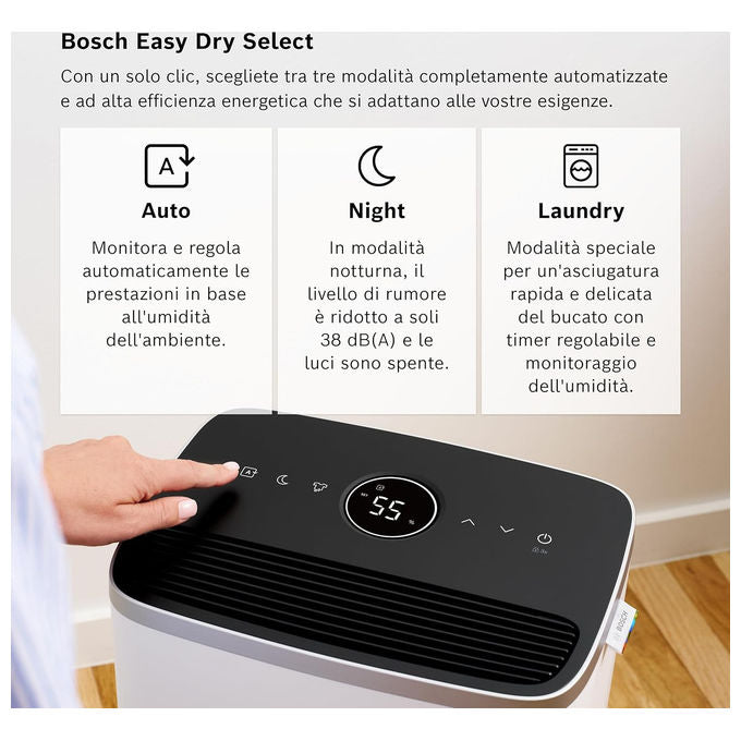 Bosch Deumidificatore 2.5 L 40 dB Adatto fino a 75 m³ Bianco