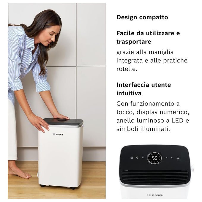 Bosch Deumidificatore 2.5 L 40 dB Adatto fino a 75 m³ Bianco