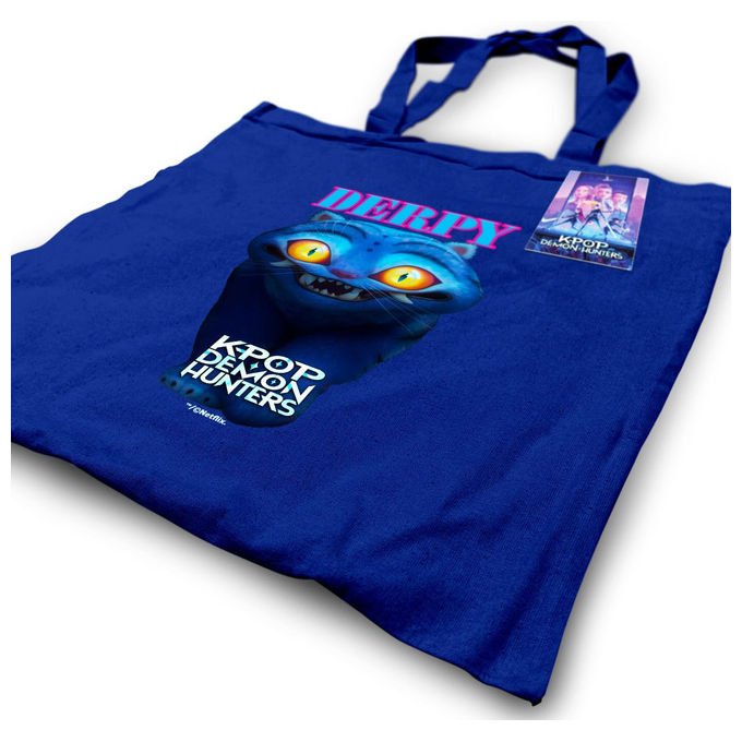 Pyramid International, Borsa Tote K-POP Demon Hunters Derpy, Blu Navy, Ecologica e Riutilizzabile