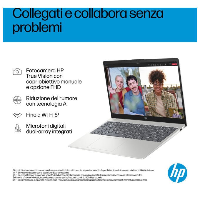 HP 15-fd2008nl Notebook Intel Core Ultra 5 225U 16 GB RAM 1 TB SSD Argento