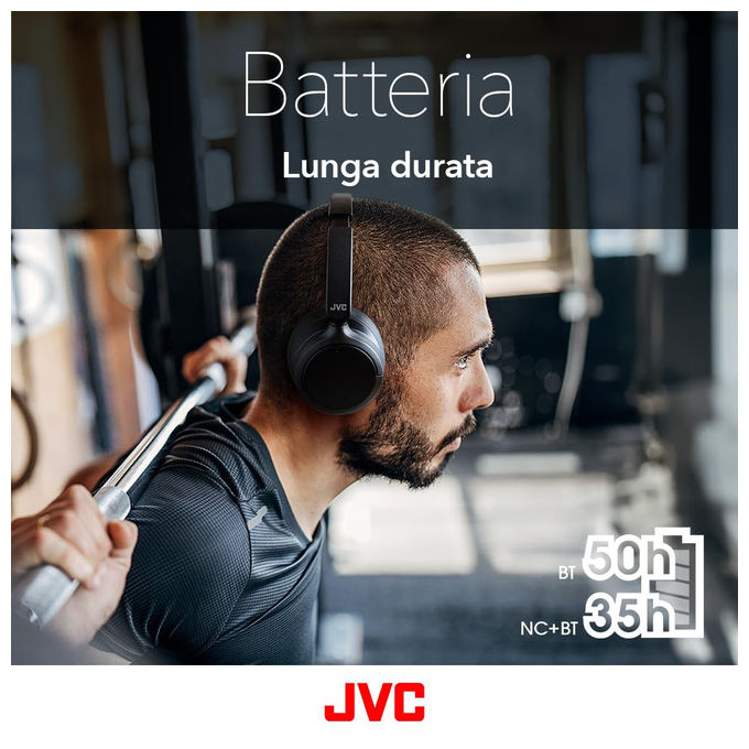JVC, Cuffie Wireless con Cancellazione del Rumore, Bluetooth 5.3, 50 Ore, Nero