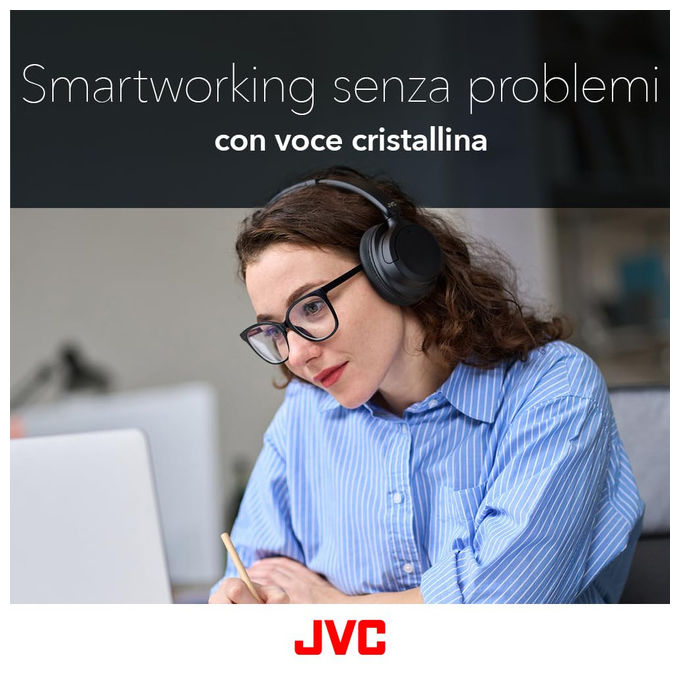 JVC, Cuffie Wireless con Cancellazione del Rumore, Bluetooth 5.3, 50 Ore, Nero