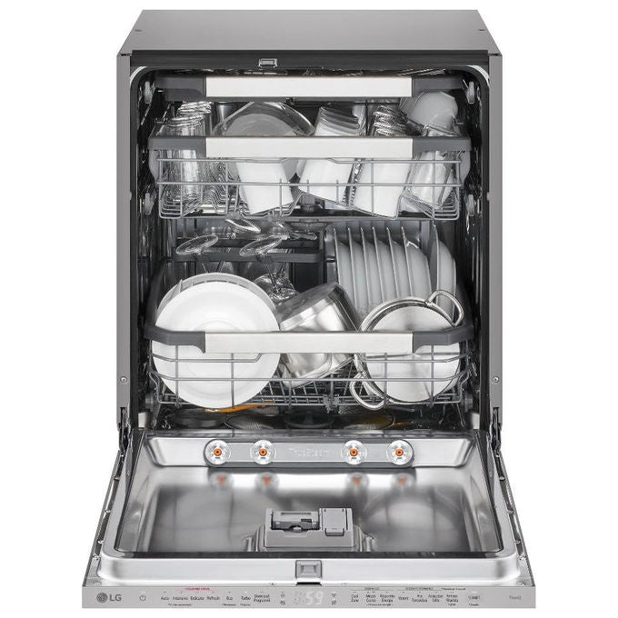 LG lavastoviglie da incasso DB476TXSW, 14 coperti, 60 cm, classe A, QuadWash, TrueSteam, Wi-Fi, 43 dB