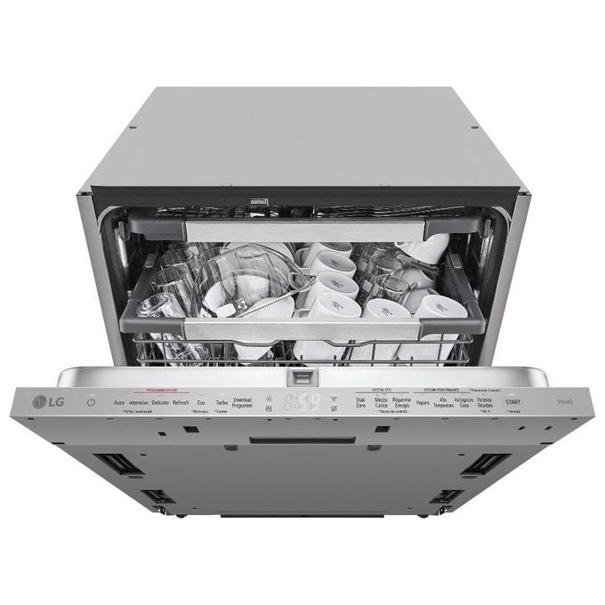 LG lavastoviglie da incasso DB476TXSW, 14 coperti, 60 cm, classe A, QuadWash, TrueSteam, Wi-Fi, 43 dB