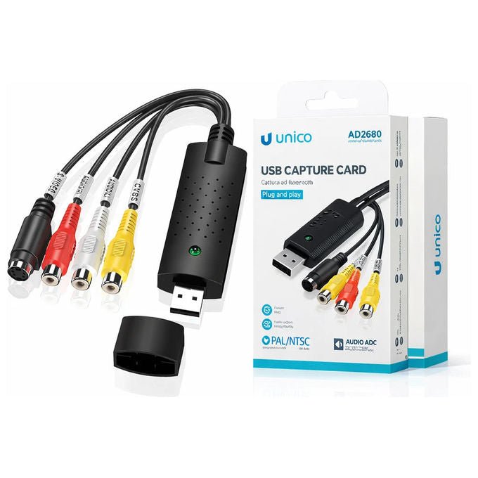 Unico, Scheda di Acquisizione Video USB, Analogica Digitale RCA S - Video - Yeppon