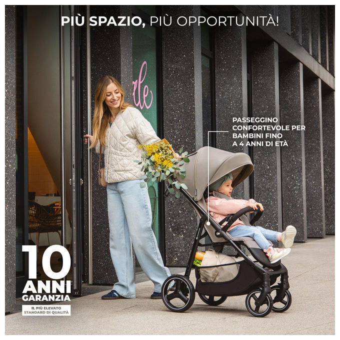 Kinderkraft, Passeggino Leggero TRIG 3, Pieghevole, Reclinabile, Beige
