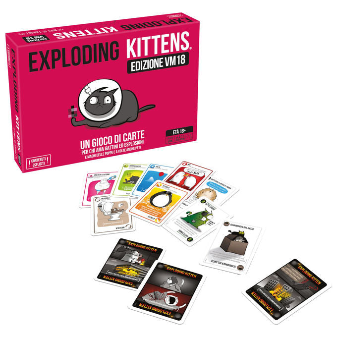 Asmodee Exploding Kittens VM18 Gioco di Carte per Adulti Esclusiva Amazon Edizione Italiana