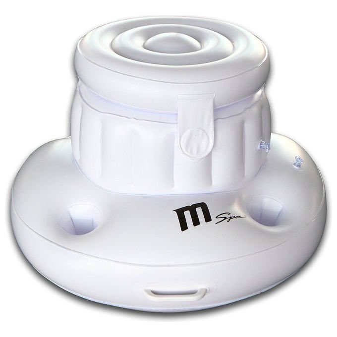 MSpa SP-B0301368 Bar Galleggiante Gonfiabile per Spa e Piscina 5 Porta Bicchieri Vano Centrale con Coperchio colore Bianco