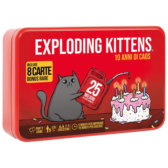 Asmodee Exploding Kittens 10 Anni di Caos Gioco da Tavolo Party Game 7+ Anni
