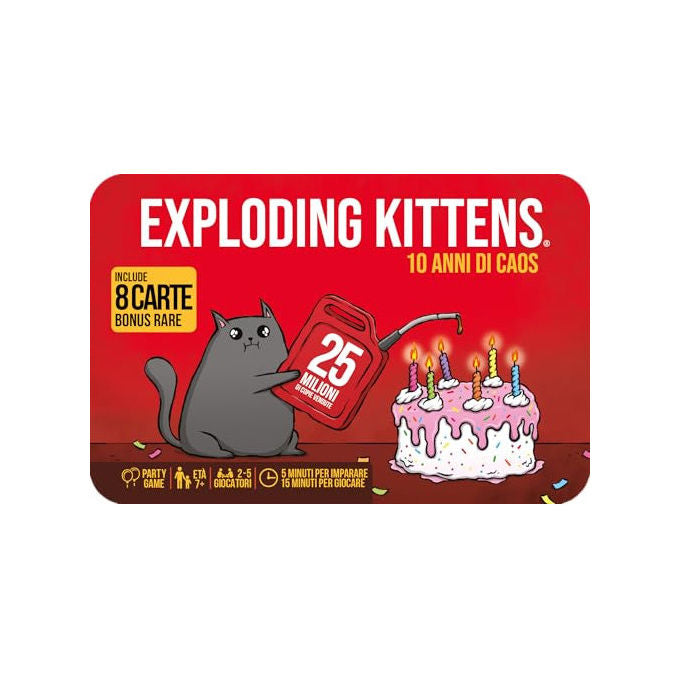 Asmodee Exploding Kittens 10 Anni di Caos Gioco da Tavolo Party Game 7+ Anni