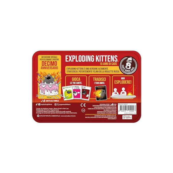 Asmodee Exploding Kittens 10 Anni di Caos Gioco da Tavolo Party Game 7+ Anni