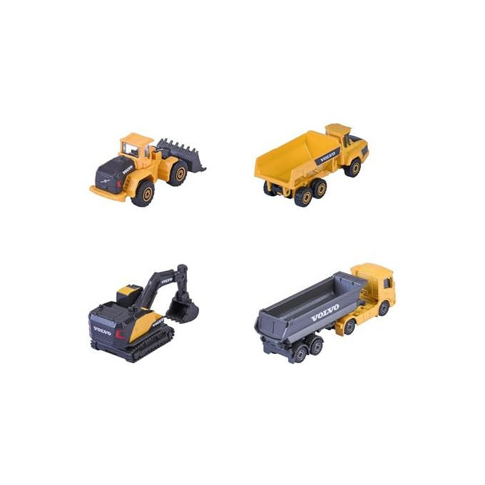 Majorette Volvo Construction Set 4 Veicoli da Cantiere in Metallo con Parti Mobili per Bambini 3+ Anni