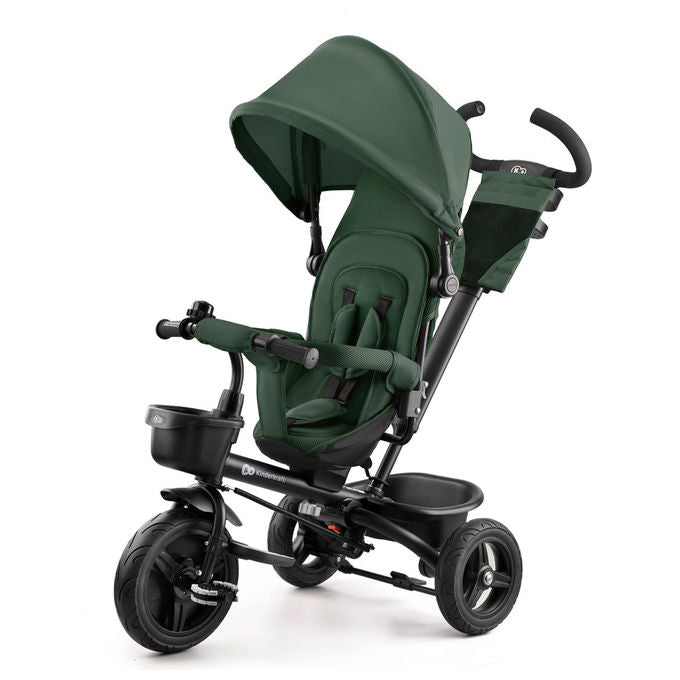 Kinderkraft Triciclo Aveo Verde da 9 Mesi a 5 Anni con Sedile Girevole e Ruote Antiforatura