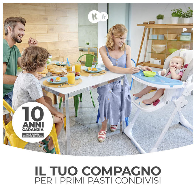 Kinderkraft Seggiolone Pappa Yummy Regolabile Pieghevole Smontabile Multicolore