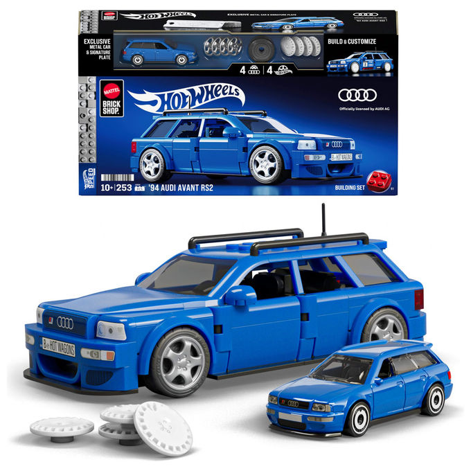 Mattel Brick Shop Audi Avant RS2 '94 Set da Costruire Serie Speed 252 Pezzi