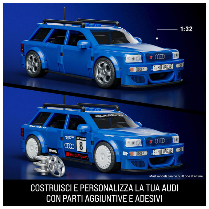 Mattel Brick Shop Audi Avant RS2 '94 Set da Costruire Serie Speed 252 Pezzi