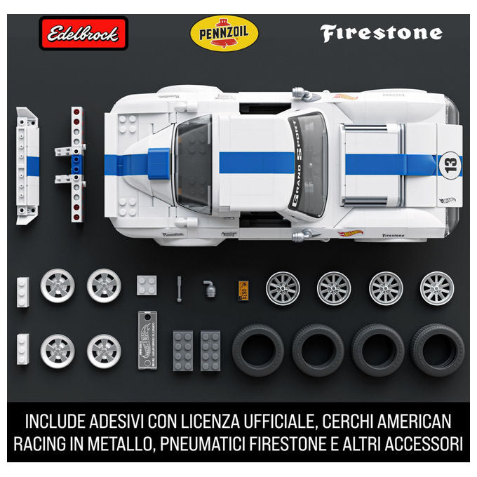 Mattel Brick Shop Set da Costruire Corvette Grand Sport 918 Pezzi Dettagli Realistici