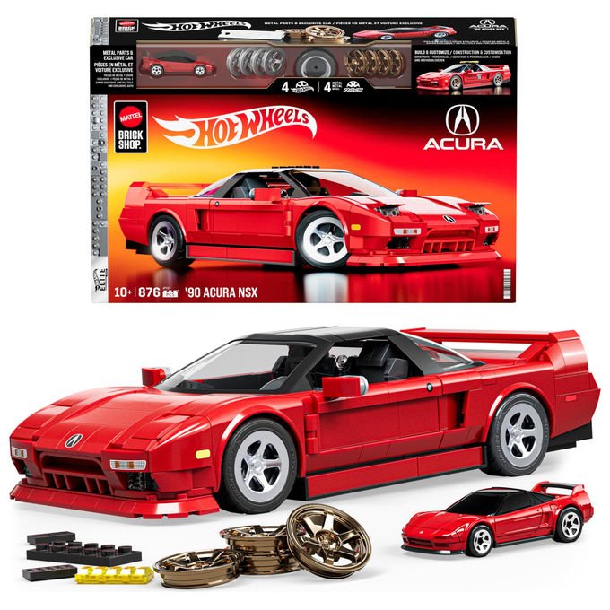 Mattel Brick Shop Acura NSX Anni '90 Set Costruzioni 876 Pezzi Auto Personalizzabile