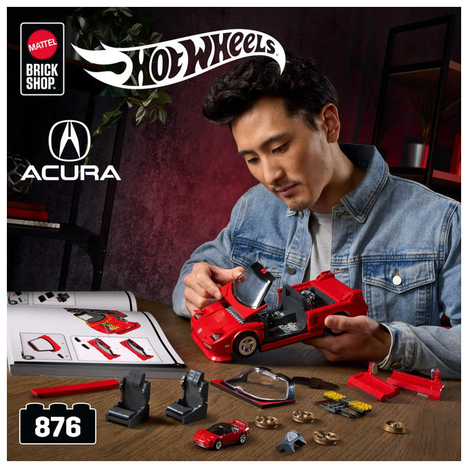 Mattel Brick Shop Acura NSX Anni '90 Set Costruzioni 876 Pezzi Auto Personalizzabile