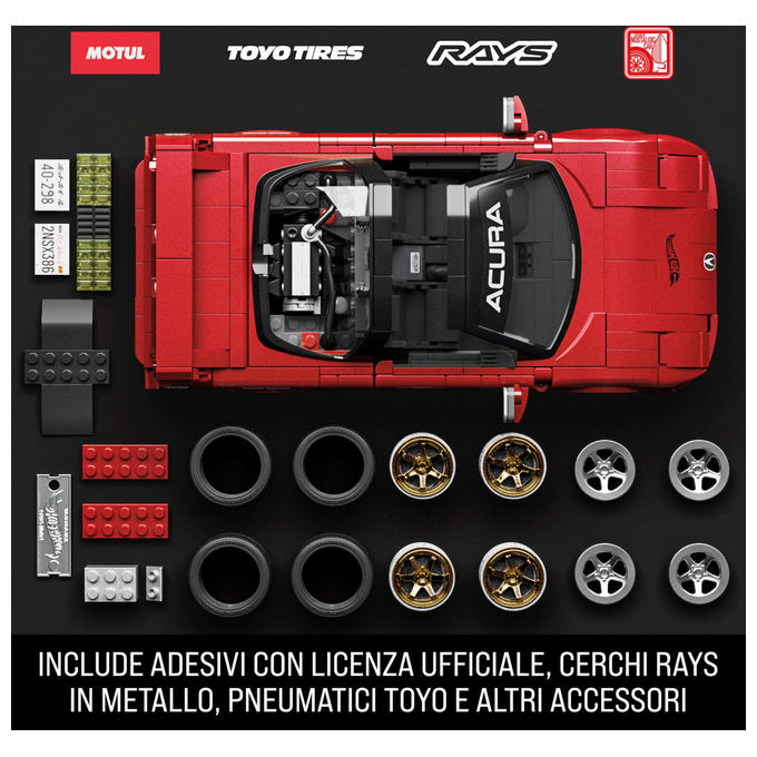 Mattel Brick Shop Acura NSX Anni '90 Set Costruzioni 876 Pezzi Auto Personalizzabile