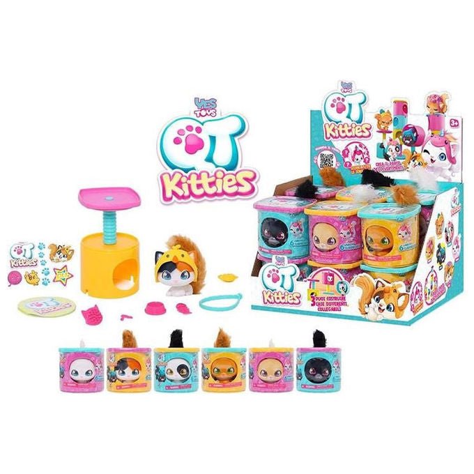 Maggio 3 Qt kitties, gattino e casetta modulare, peluche, playset collezionabile, gioco creativo, bambini