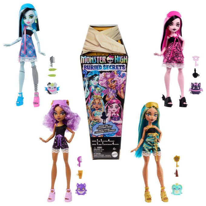 Monster High Buried Secrets Bambola Cozy Creepover con 5 Accessori Giocattolo per Bambini