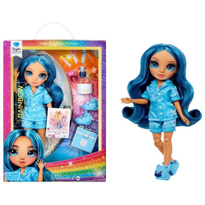 Rainbow High Bambola Skyler Pj Party Junior High 22 cm Blu Accessori