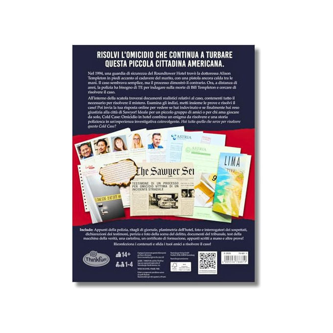 Ravensburger Cold Case 5: Check in per Un Omicidio Gioco Investigativo per Tutta La Famiglia Edizione Italiana