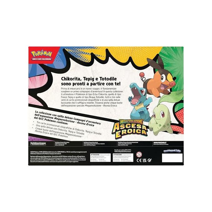 Pokémon Collezione Spilla Deluxe Compagni d'avventura Megaevoluzione Ascesa Eroica 3 Carte Promozionali 5 Buste Espansione