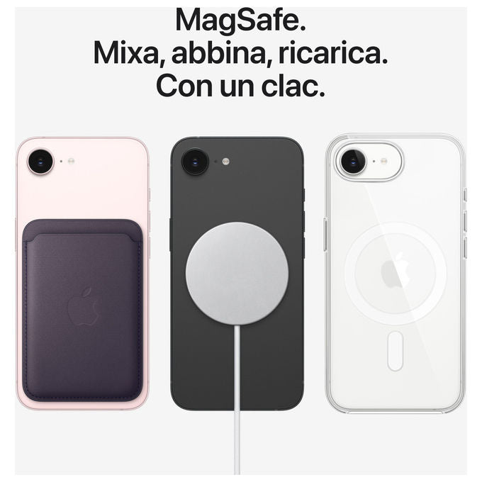 Apple MHRV4QL-A iPhone 17e Smartphone 5G 6,1'' OLED Chip A19 256GB Fotocamera 48MP MagSafe 15W colore Nero
