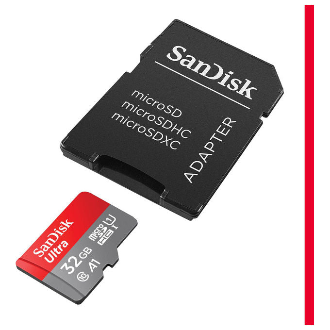 Sandisk SDSQUA4-032G-GN6MA Scheda MicroSDHC 32 GB 120 MB-s Classe 10 con adattatore SD