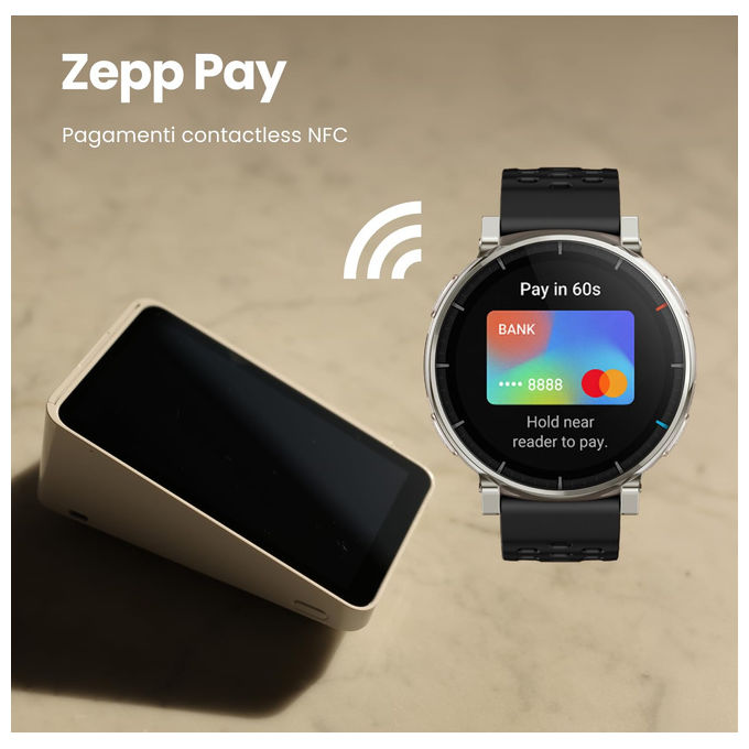 Amazfit Smartwatch GPS Running Active 3 Premium AMOLED 1.32'' NFC Cardiofrequenzimetro Mappe Offline Android e iPhone