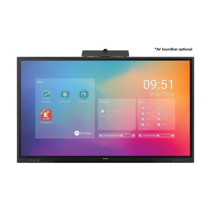 Sharp PN-LC862 Display Interattivo 86'' 4K Ultra HD Touchscreen Android Wi-Fi Nero