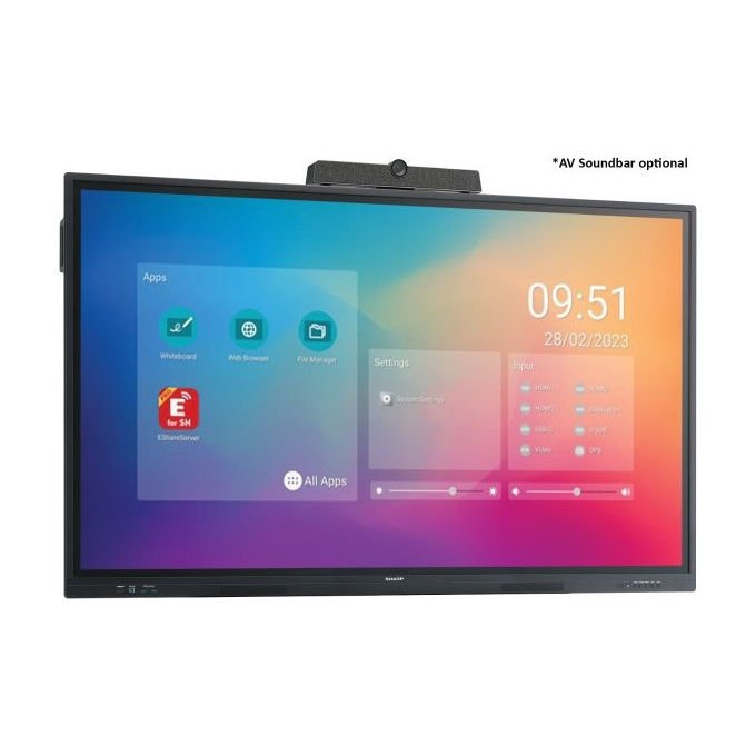 Sharp PN-LC862 Display Interattivo 86'' 4K Ultra HD Touchscreen Android Wi-Fi Nero