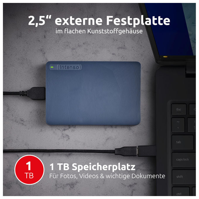 Intenso Hard Disk Esterno Portatile 2.5'' USB 3.2 Gen 1 Ashampoo Backup Pro per PC e Mac