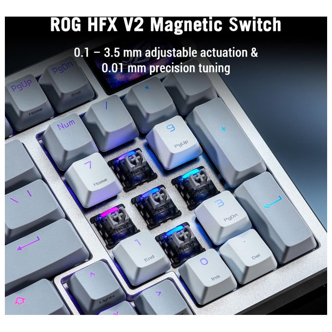 ASUS ROG Azoth 96 HE Tastiera Gaming Switch Magnetici HFX V2 Sensore Hall RGB Wireless Nera - Yeppon