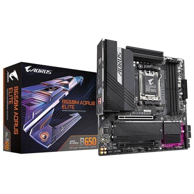 Gigabyte Scheda Madre B650M Aorus Elite Supporta AMD Ryzen 9000 DDR5 8000 MHz PCIe 5.0 LAN 2.5GbE