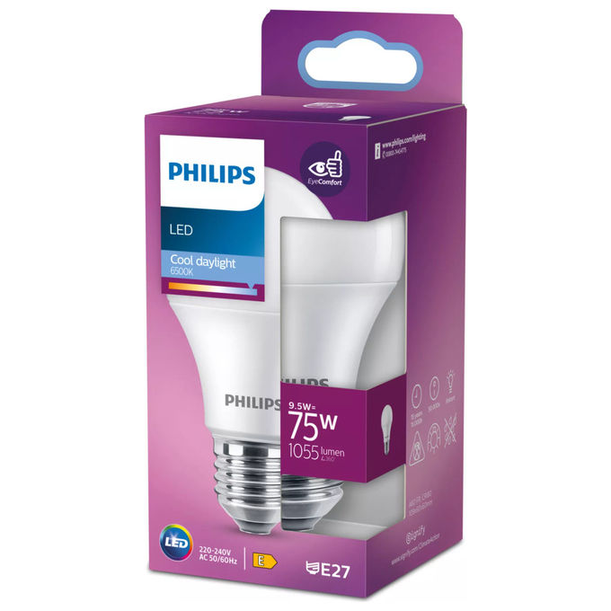 Philips Lampadina LED 75W Equivalenti A60 E27 Luce Fredda