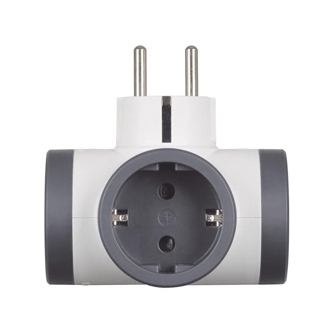 Bticino Adattatore Multipresa 3 Posti Standard Tedesco Schuko 16A 3500W Bianco Grigio