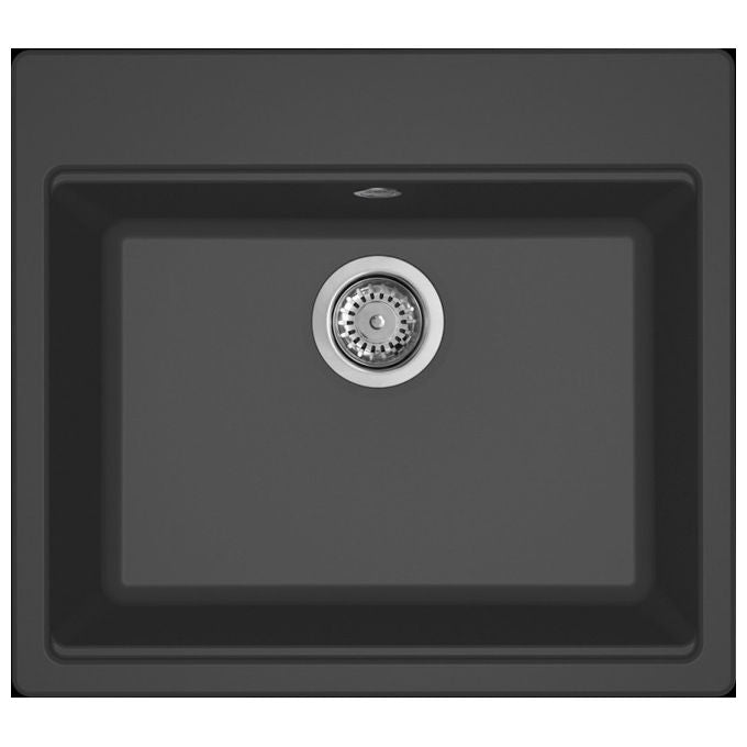Elleci Lavello da Incasso Granitek Time 105 Monovasca 57x51 cm Nero Matt