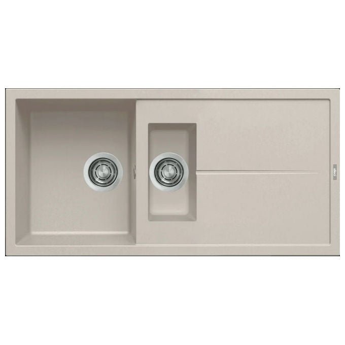 Elleci Best 475 Lavello 1 Vasca e Vaschetta con Gocciolatoio Granitek Bianco Soft 100x51 cm